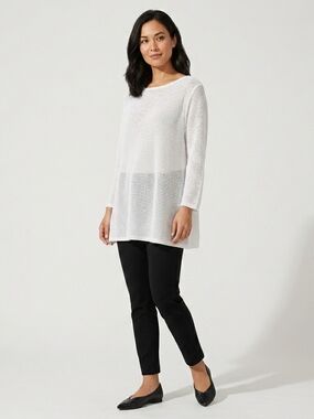 Alfani White Lightweight Knit Tunic Top Size XL